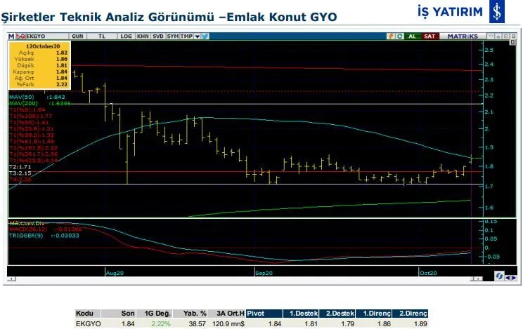 8 hissenin teknik analiz görünümü